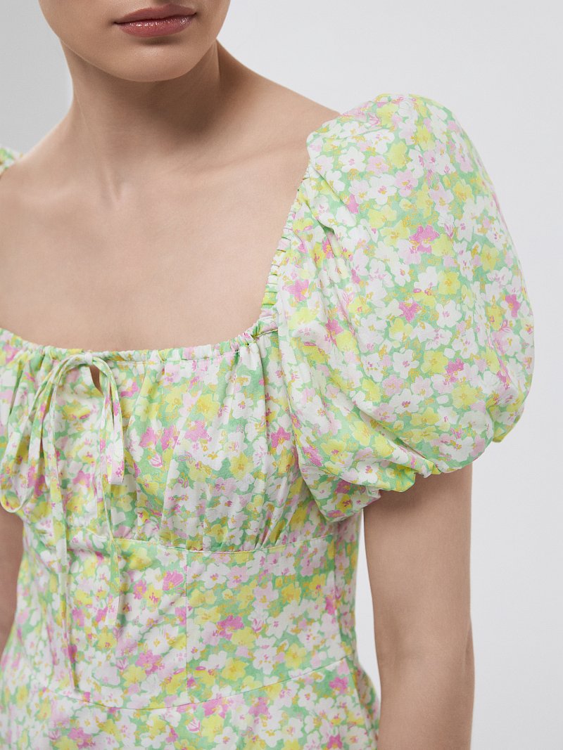 Платье из хлопка с цветочным принтом