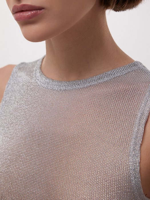 Сетчатый топ с люрексом: фото №4