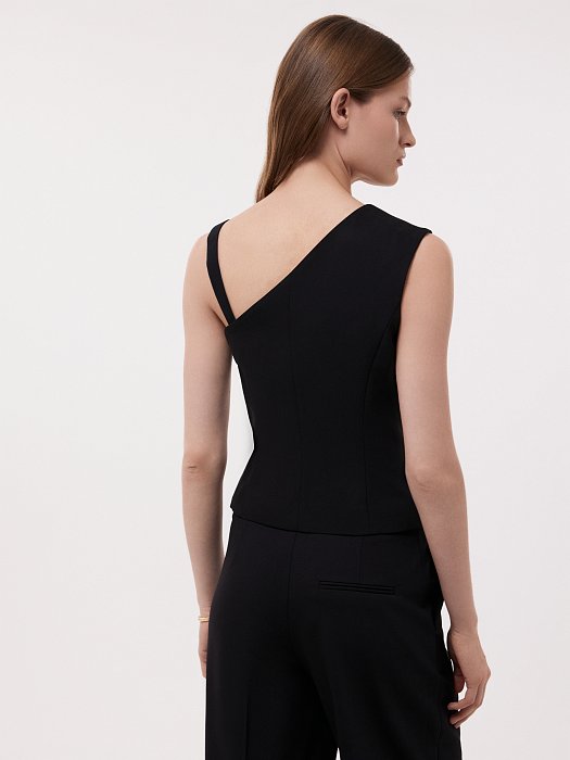 Асимметричный топ со съемной бретелью: фото №4