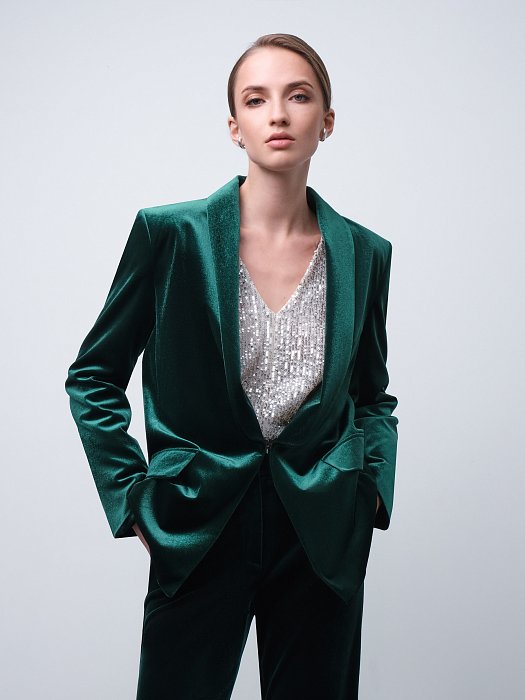 Жакет из бархатной ткани: фото №3