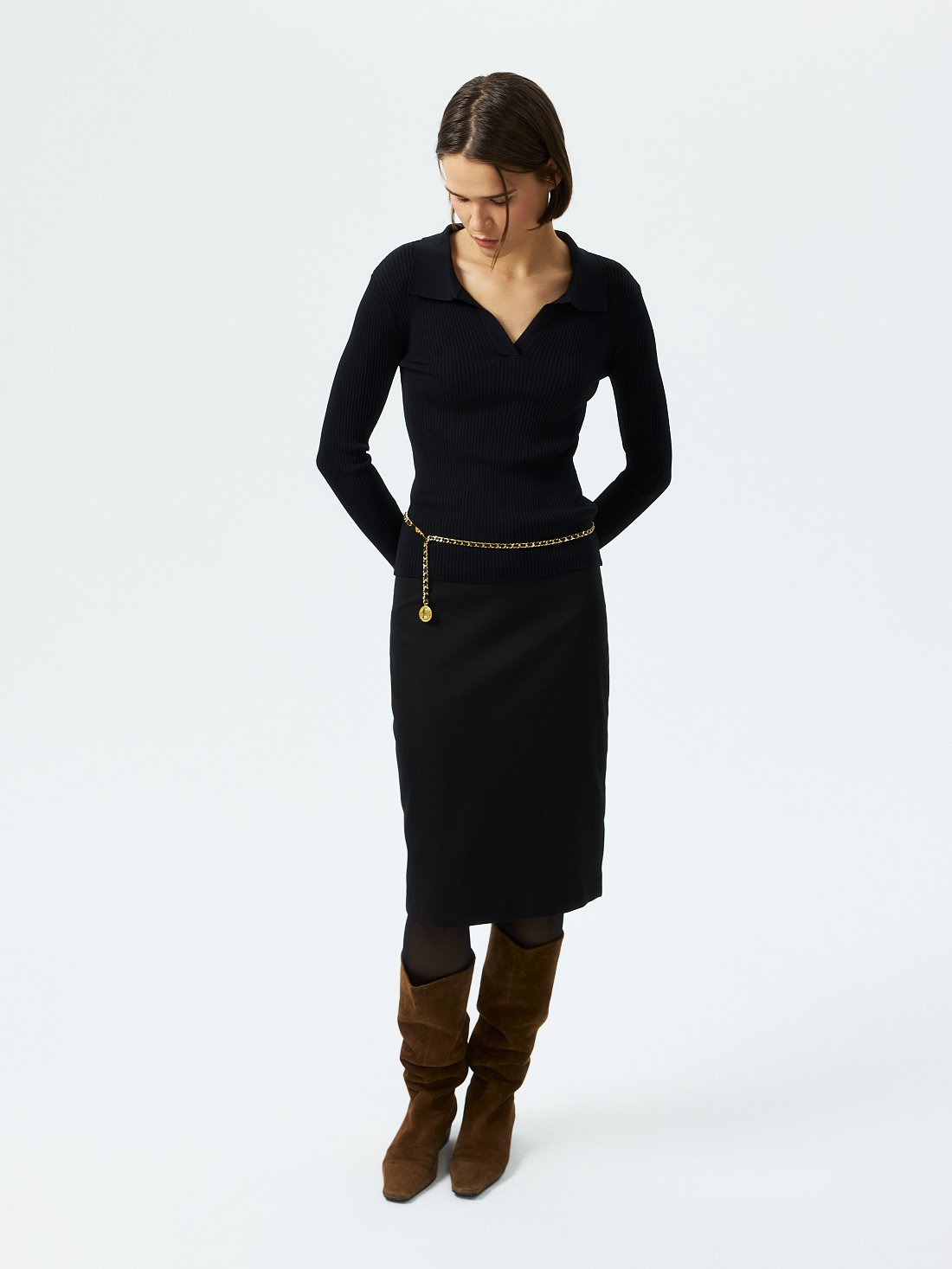 Лонгслив с V-вырезом: фото №1