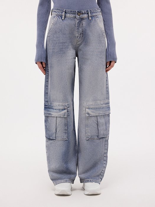 Джинсы-карго с потертостями: фото №4