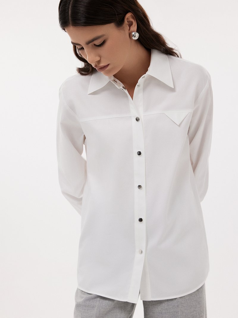 Хлопковая рубашка на кнопках