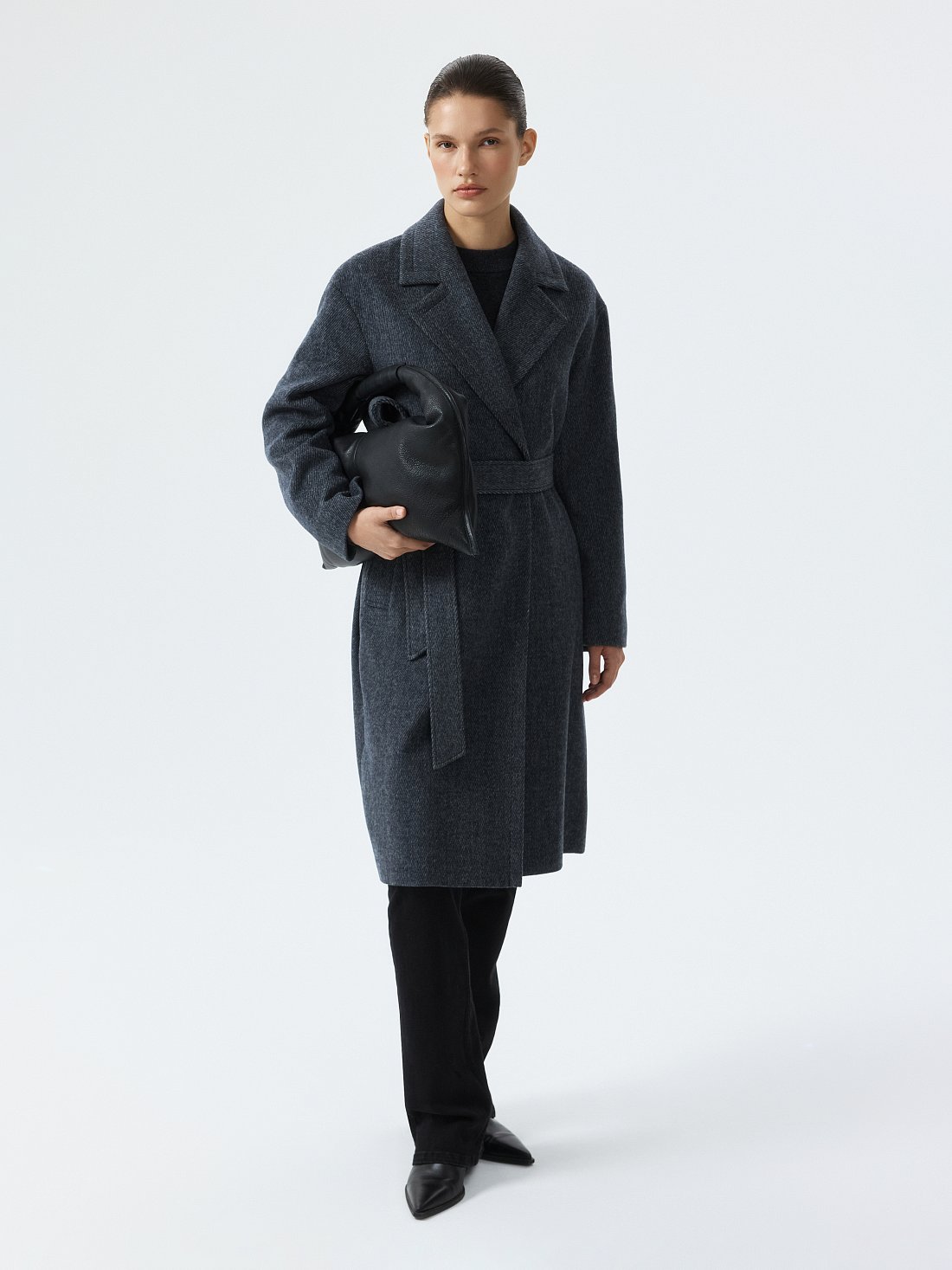 Пальто-халат в полоску: фото №1