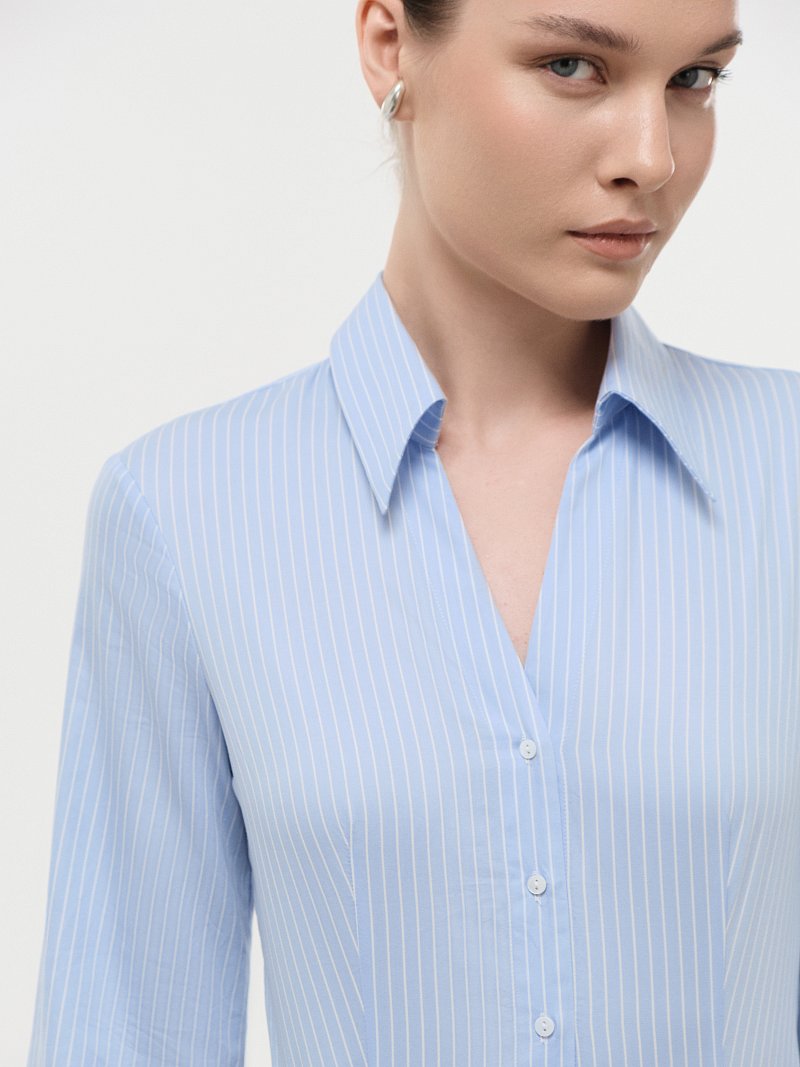 Боди-рубашка из хлопка в полоску