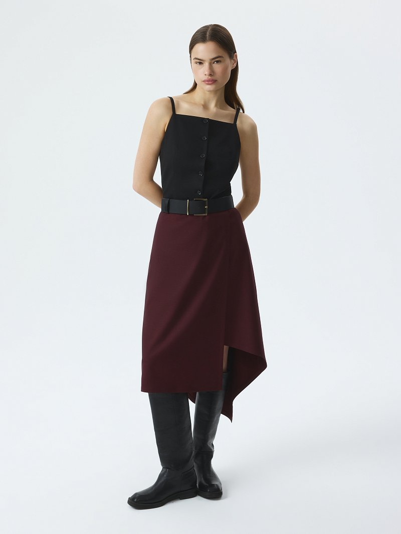 Асимметричная юбка на запах