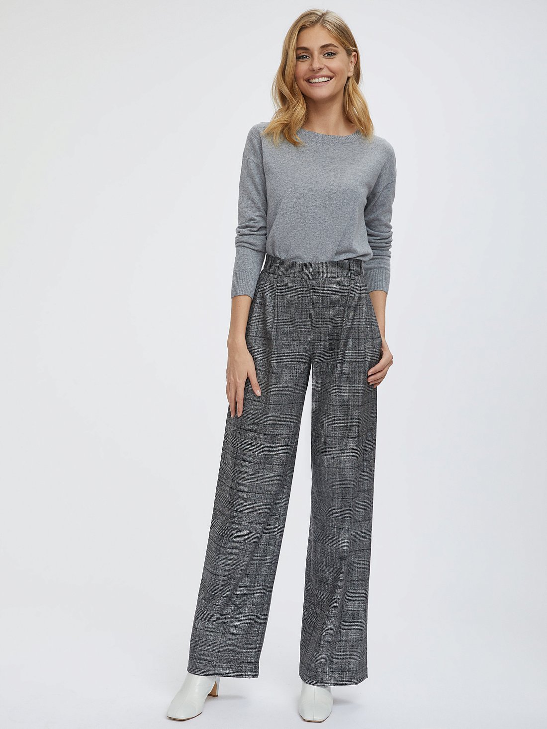 Широкие брюки в клетку: фото №1