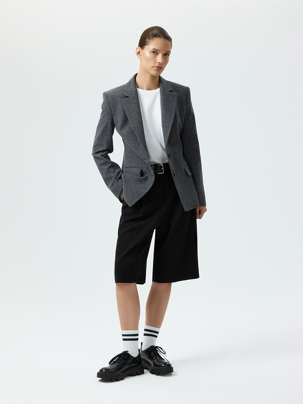 Жакет из твида «в елочку»