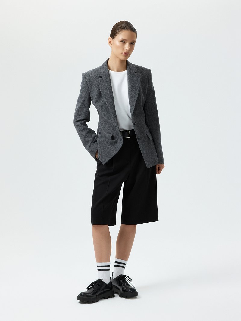 Жакет из твида «в елочку»