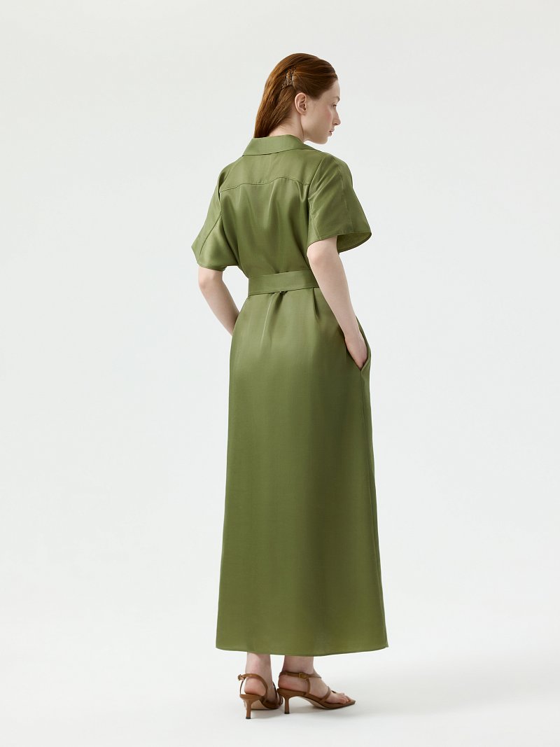 Платье-рубашка с короткими рукавами