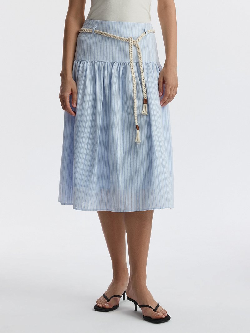 Юбка из хлопка и льна