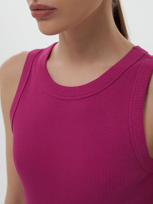 Однотонный топ из хлопка: фото №2