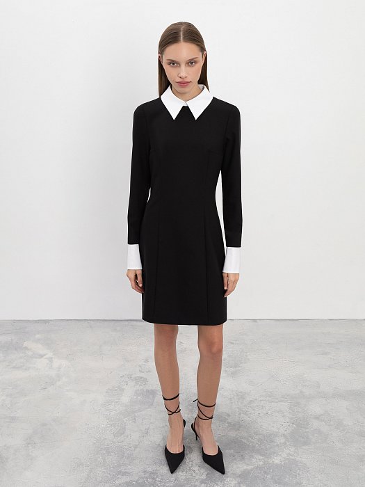 Платье-мини со съемным воротником: фото №5