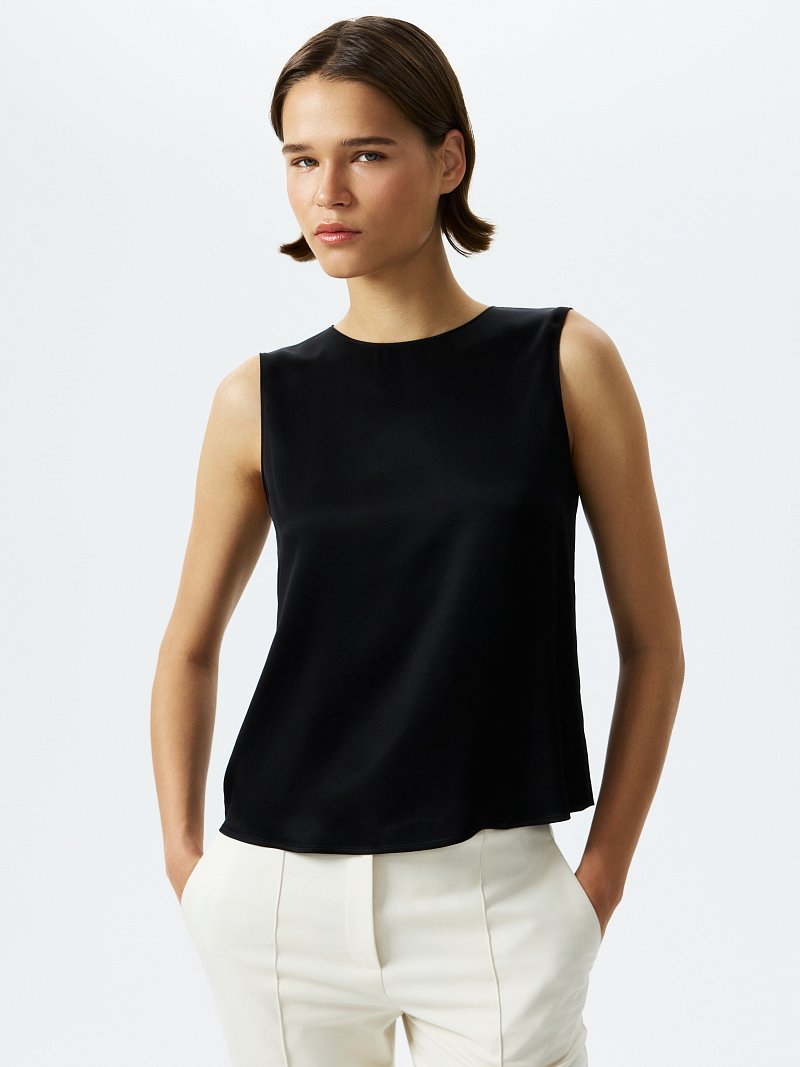 Атласный топ прямого кроя