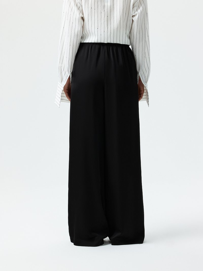 Атласные брюки на резинке