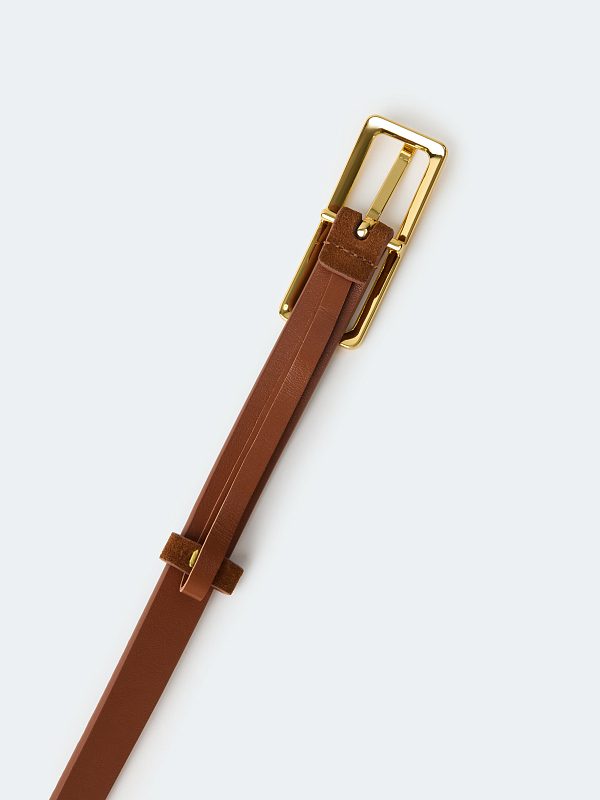 Узкий ремень из замши