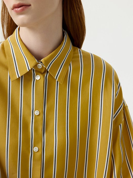 Рубашка из вискозы в полоску: фото №4