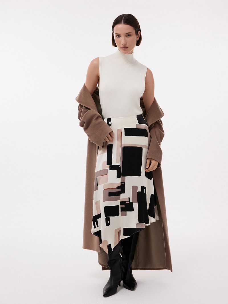 Асимметричная юбка из атласной вискозы