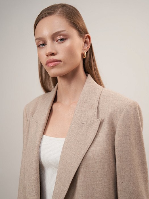 Прямой жакет из смесовой шерсти: фото №4