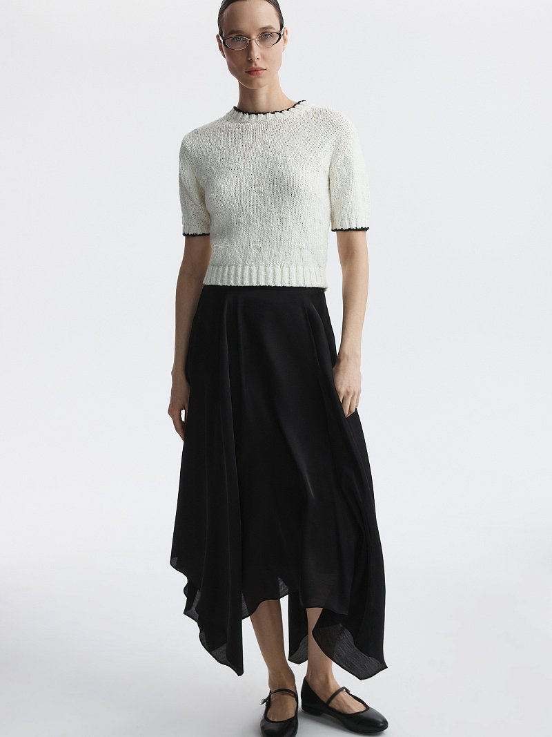 Джемпер с короткими рукавами из хлопка