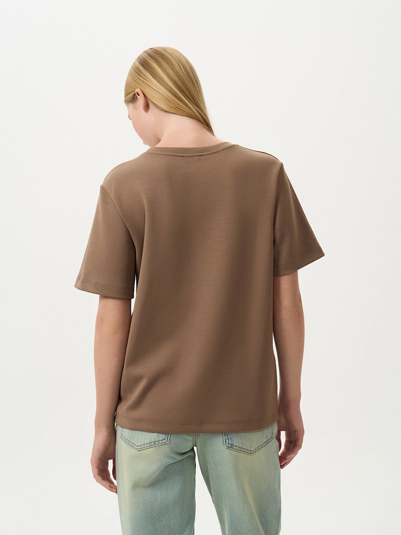 Однотонная футболка из хлопка