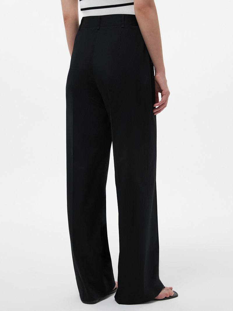 Хлопковые брюки с высокой посадкой