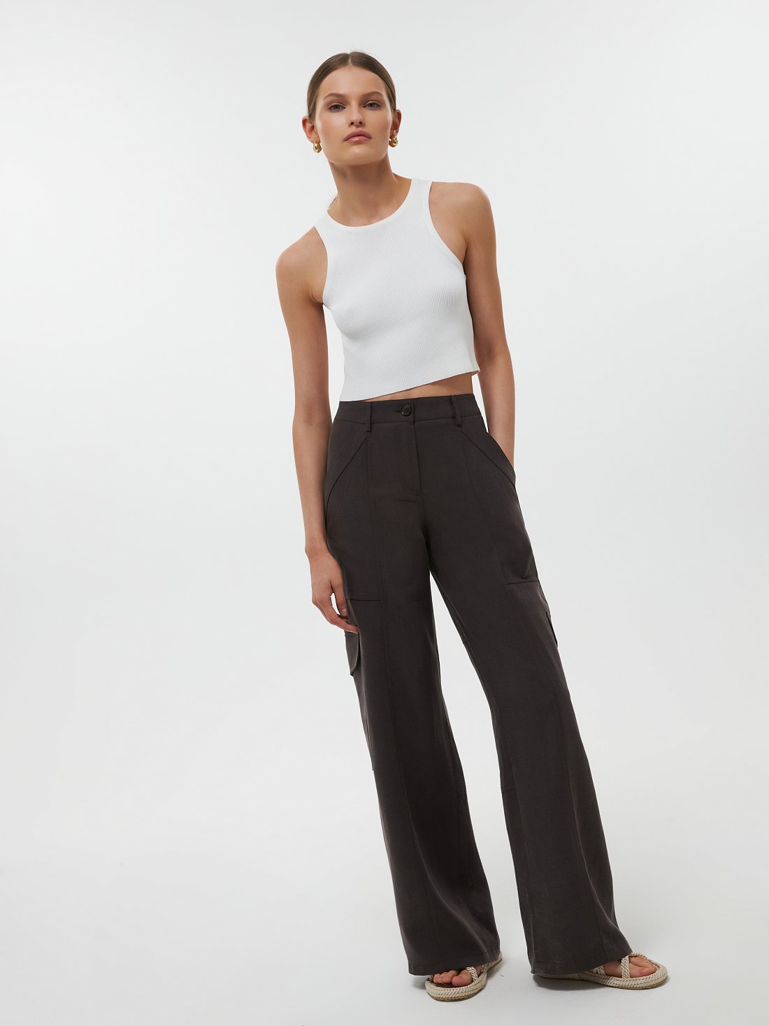 Брюки-карго со льном: фото №1