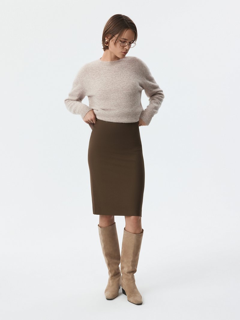 Зауженная юбка-миди