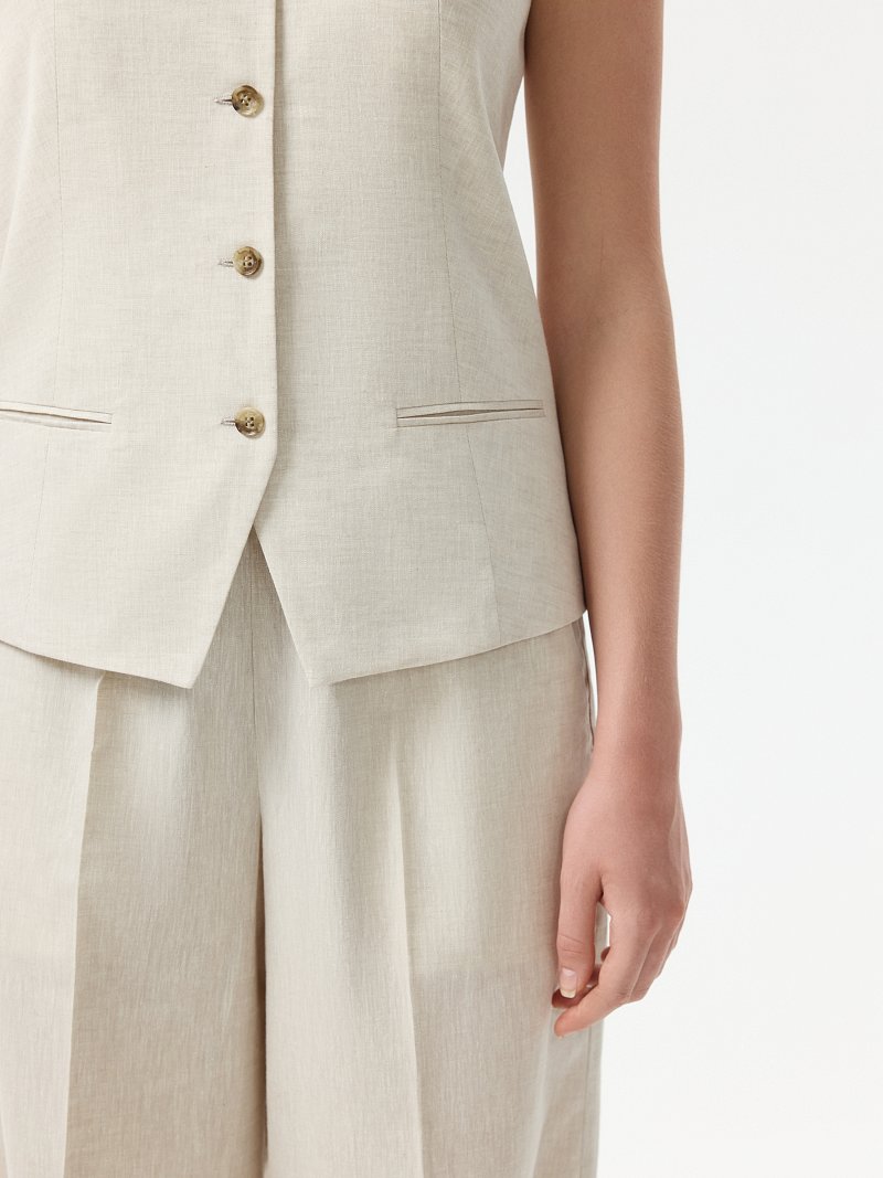 Жилет из хлопка и льна