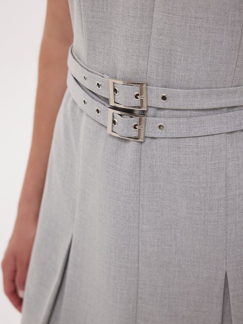 Платье-мини со складками