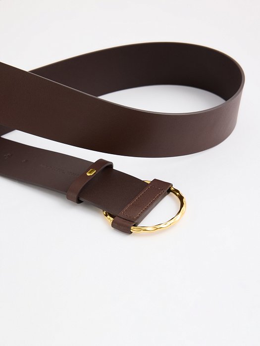 Кожаный ремень с круглой пряжкой: фото №4