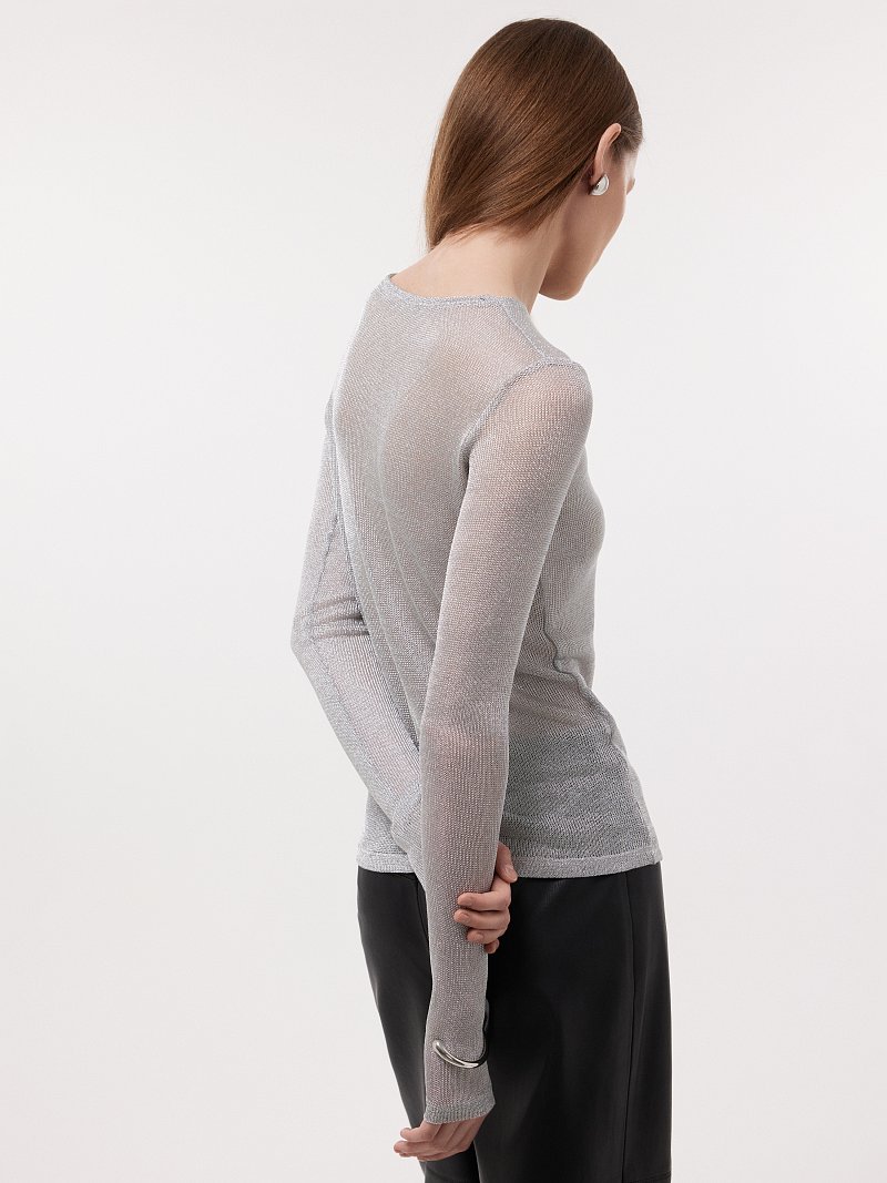 Сетчатый лонгслив с люрексом