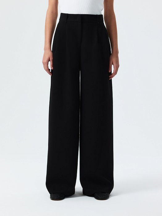 Широкие брюки с защипами: фото №2