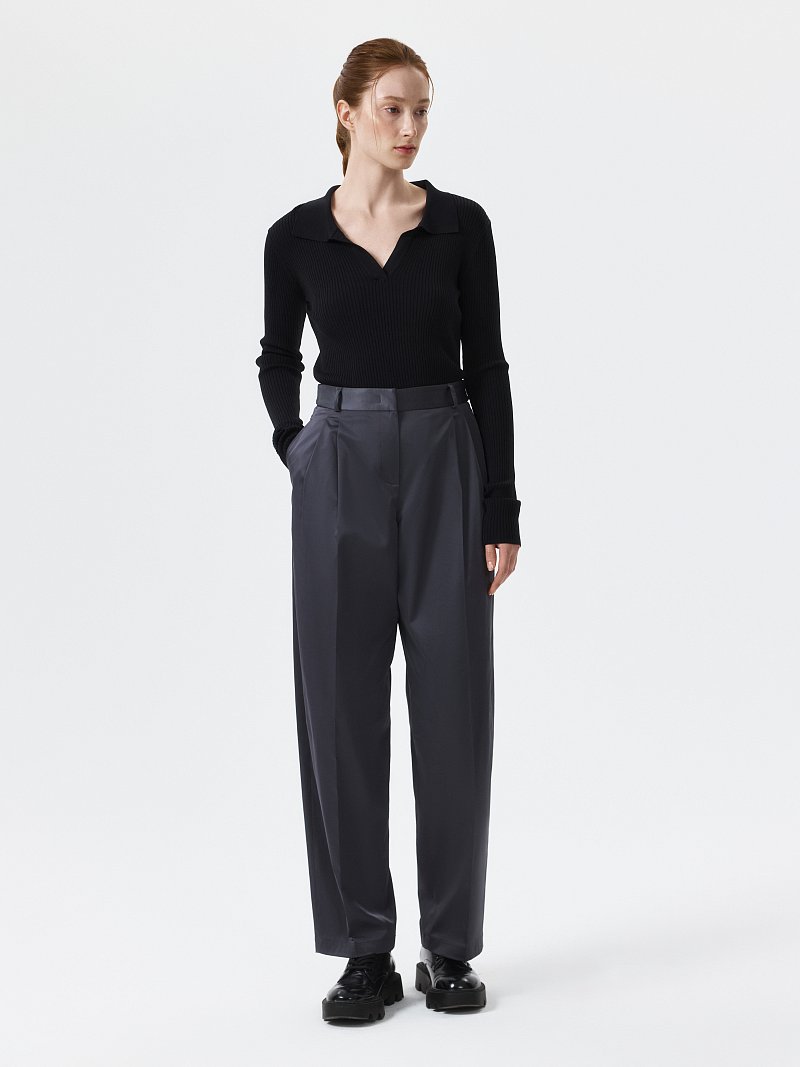 Атласные брюки-бананы