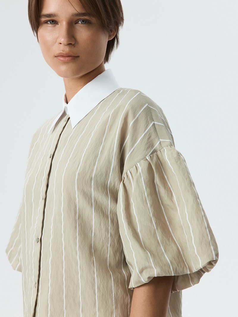 Блуза в полоску с короткими рукавами