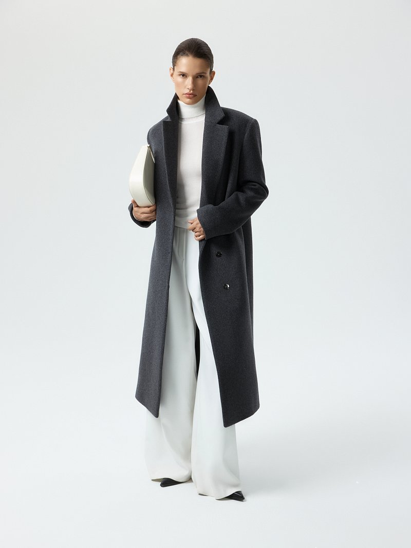 Пальто из шерсти на кнопках (Р158)