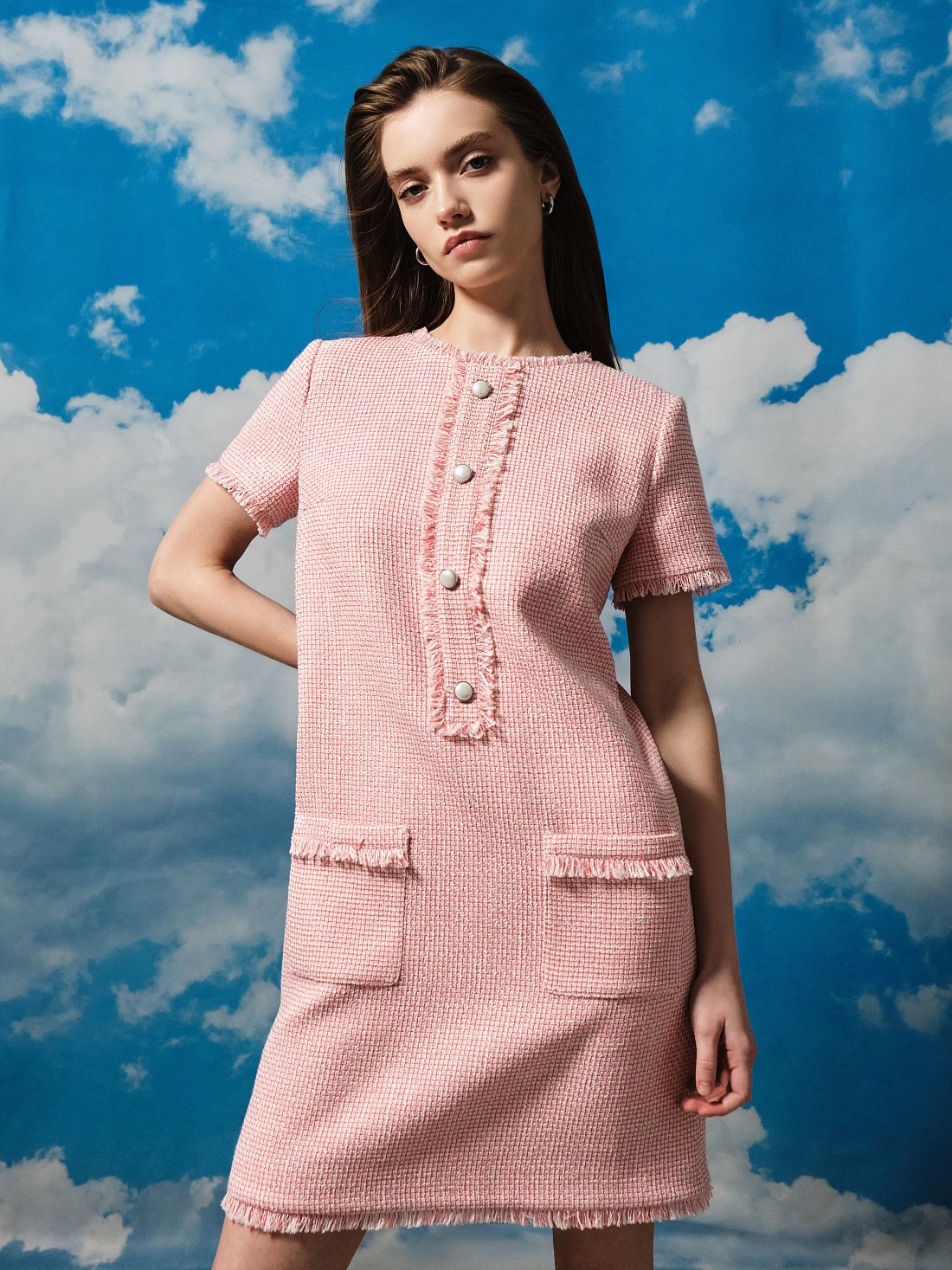 Твидовое платье с карманами: фото №1