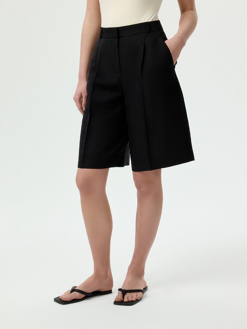 Шорты из тенселя и льна