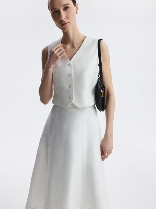 Приталенный жилет изо льна: фото №6