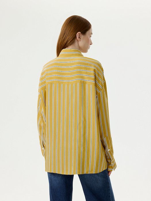 Рубашка из вискозы в полоску: фото №5