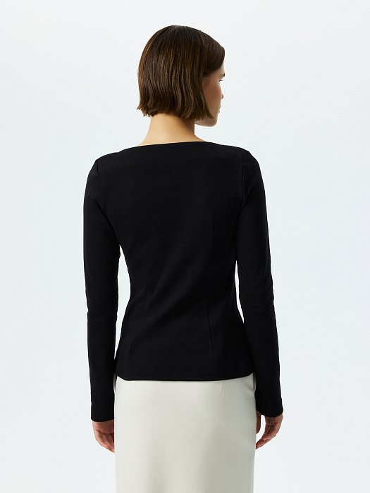 Приталенный лонгслив из хлопка: фото №4