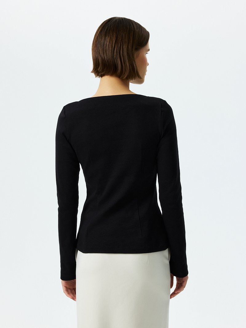 Приталенный лонгслив из хлопка