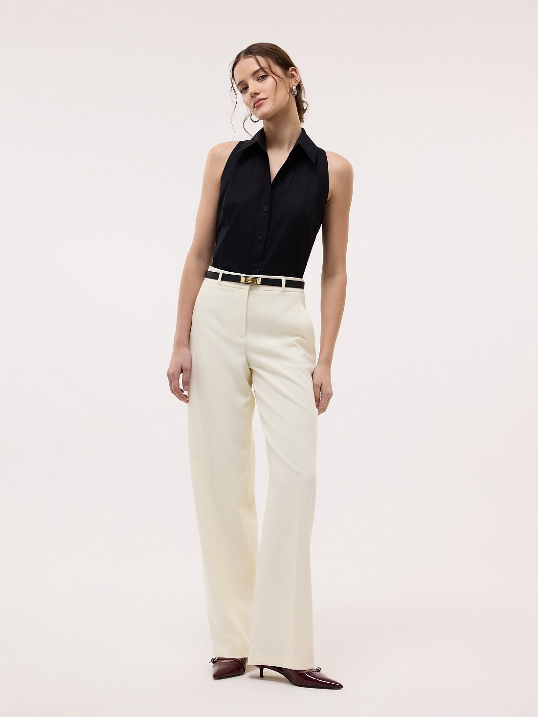 Широкие брюки с высокой посадкой: фото №1