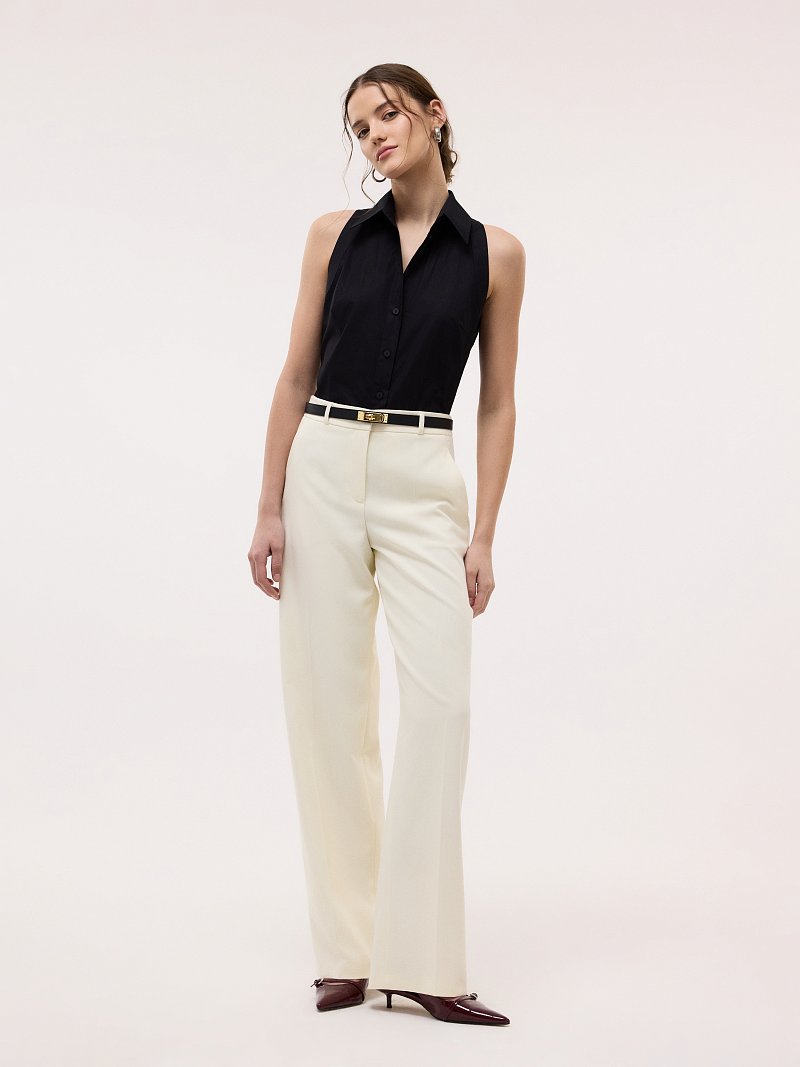 Широкие брюки с высокой посадкой