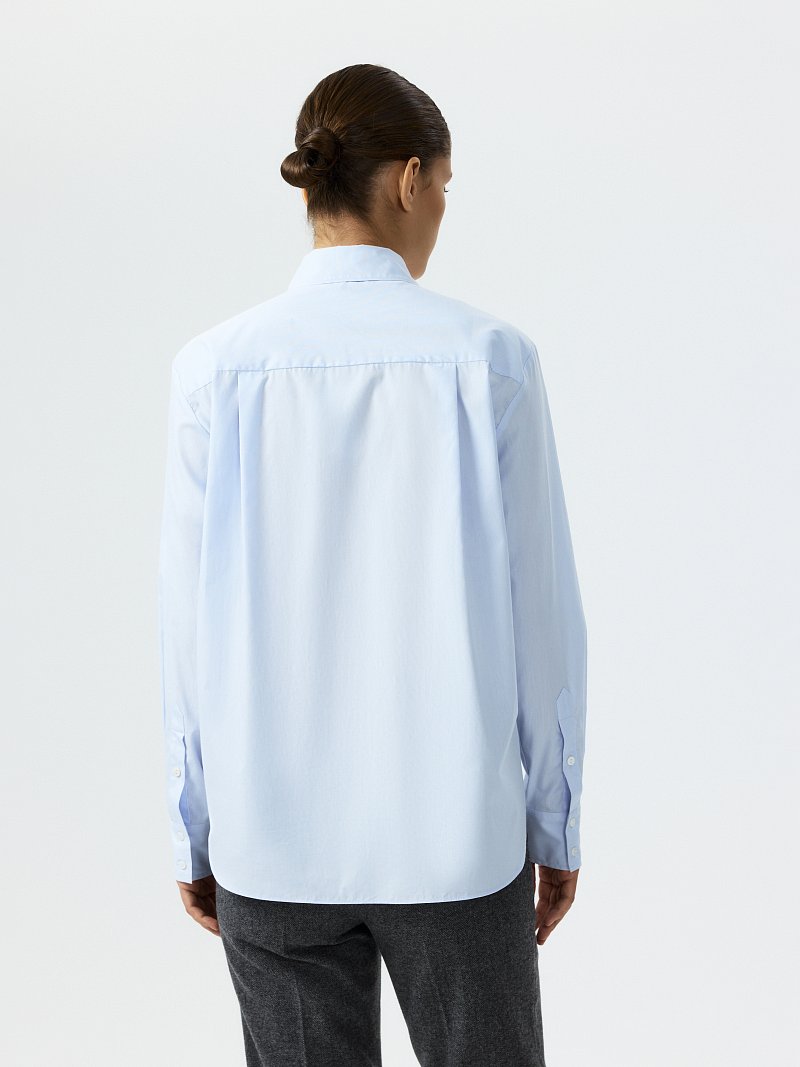 Хлопковая рубашка на потайной застежке