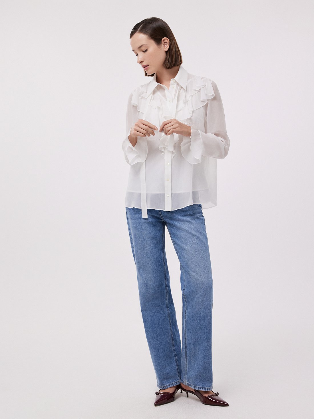 Блуза со съемным бантом: фото №1