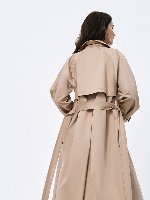 Удлиненный плащ из органического хлопка: фото №5