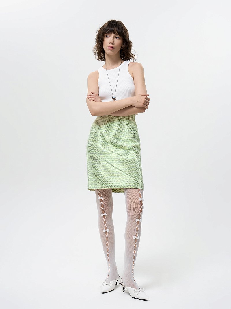 Прямая юбка из твида