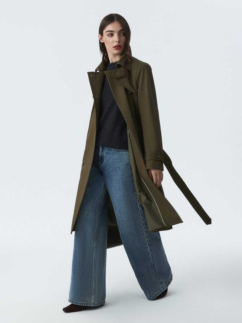 Двубортный плащ из хлопка