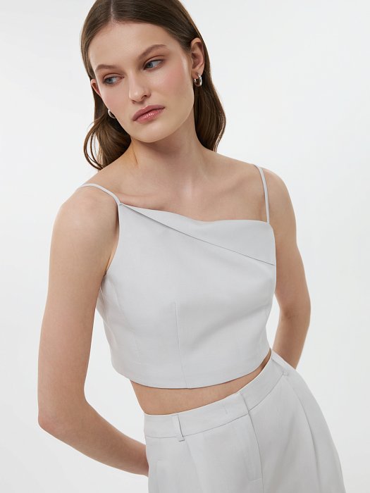 Кроп-топ из смесового льна: фото №2